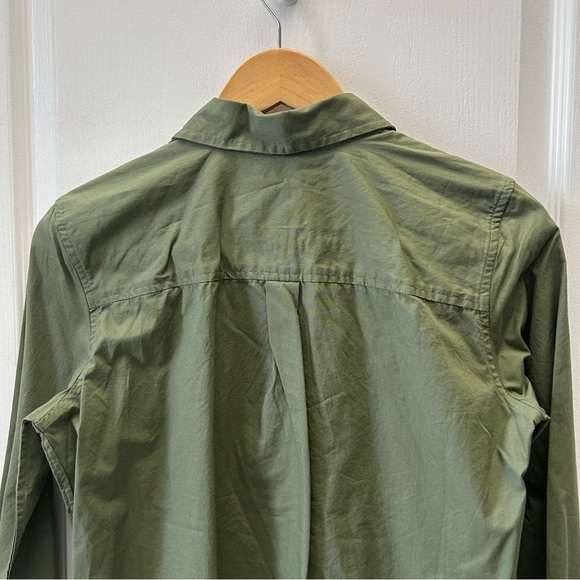 GAP Women’s Perfect Shirt Long Sleeve Cotton Button Down Cactus Green XS NWT - Picture 10 of 16